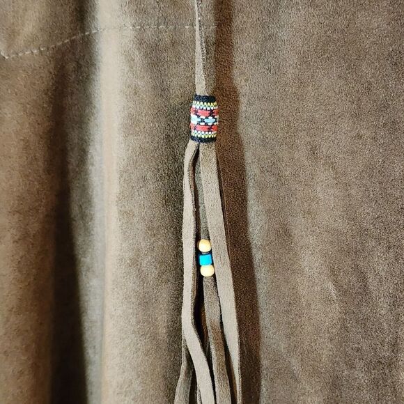 VTG Milton Funwear Poncho Adult Women L / XL Boho Native Indian Feather Costume - Picture 9 of 14